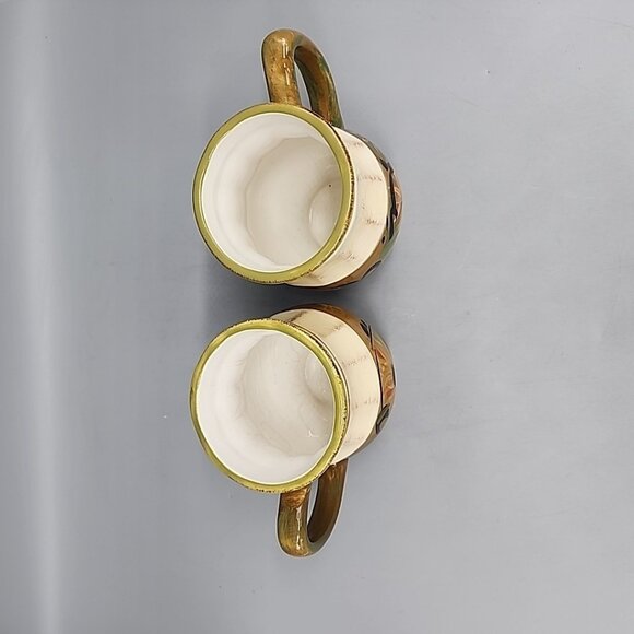 2 DISCONTINUED CERTIFIED INTERNATIONAL "SUNFLOWER" FOOTED MUGS MARGARET LE VAN - Picture 4 of 6